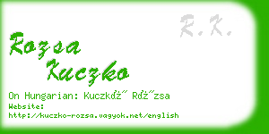 rozsa kuczko business card